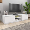 White TV Cabinet with 2 Drawers and 2 Open Compartments X153