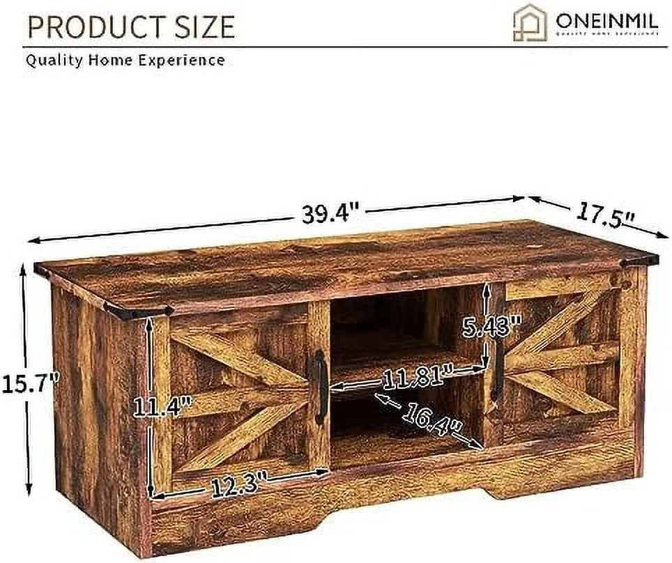 White Coffee Table with Barn Doors A381354