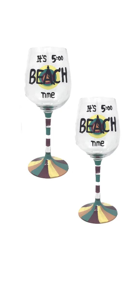 Hand Painted Wine Glass Set G8329
