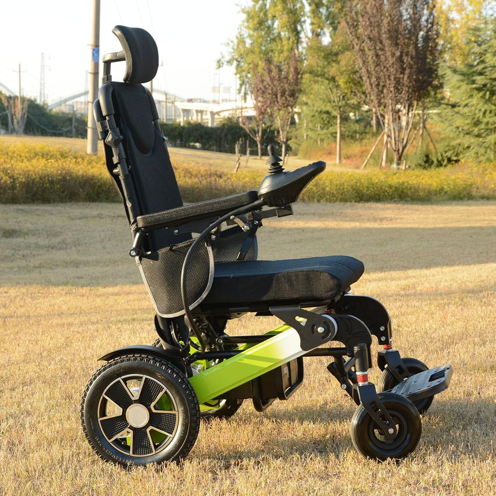 500W Reclining Electric Wheelchair, 21 Miles Travel Range, Foldable All Terrain Motorized Wheelchair W385