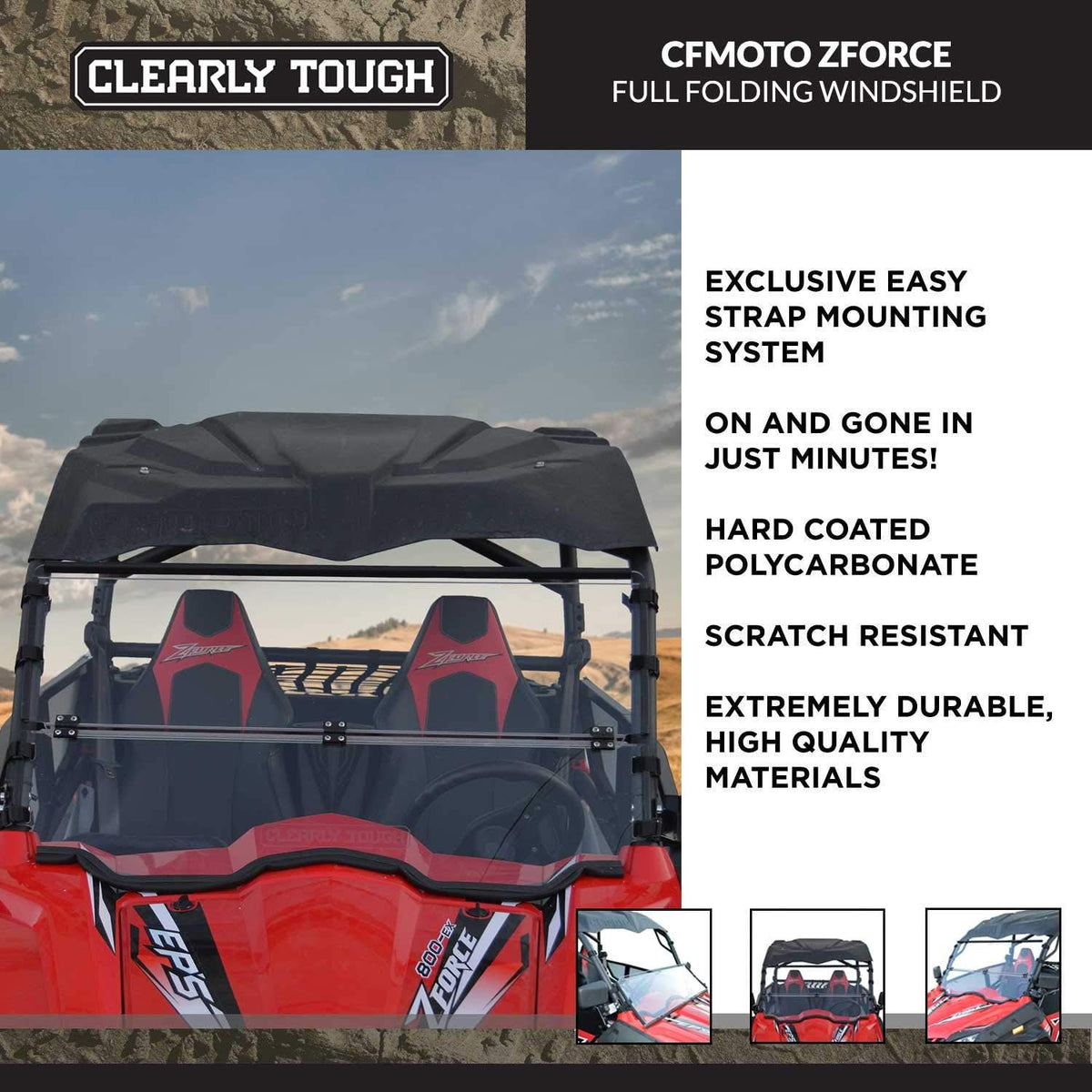 Full Folding Scratch Resistant Windshield U62593