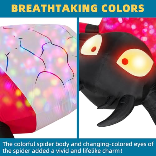 8FT Inflatable Witch Decorations with Built-in LED Lights V44367