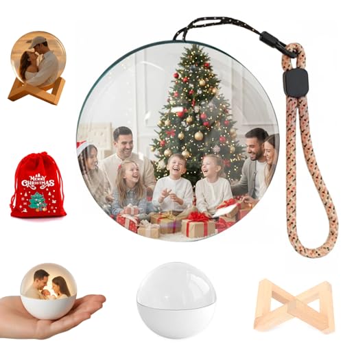 2.7" White 3D Crystal Ball Christmas Ornament G490161