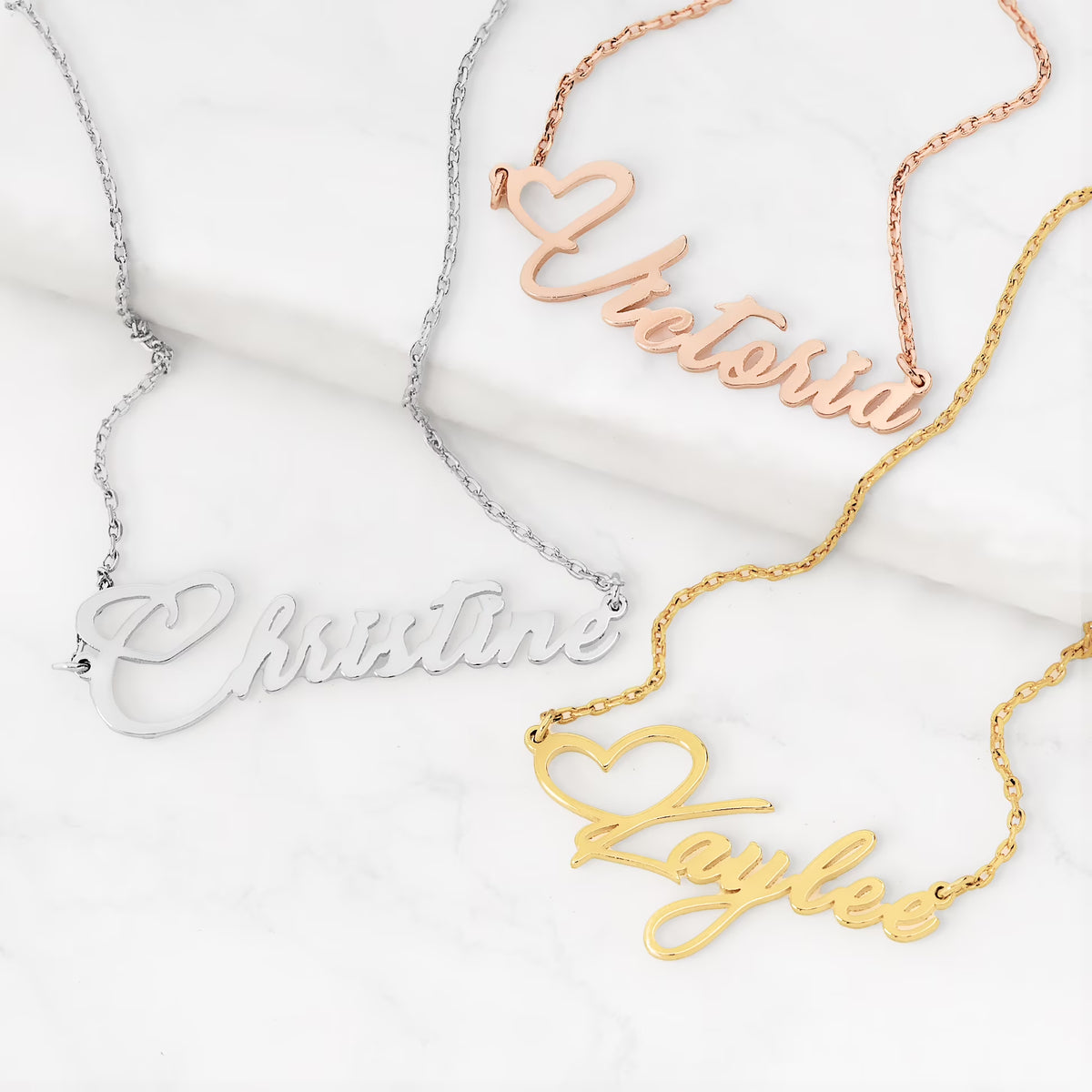 Sterling Silver Handwritten Script Name Necklace N4593