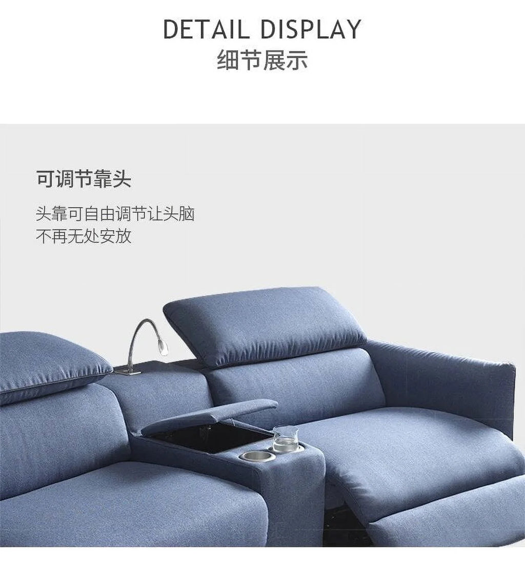 3 Seater Linen Fabric Recliner Sofa T179