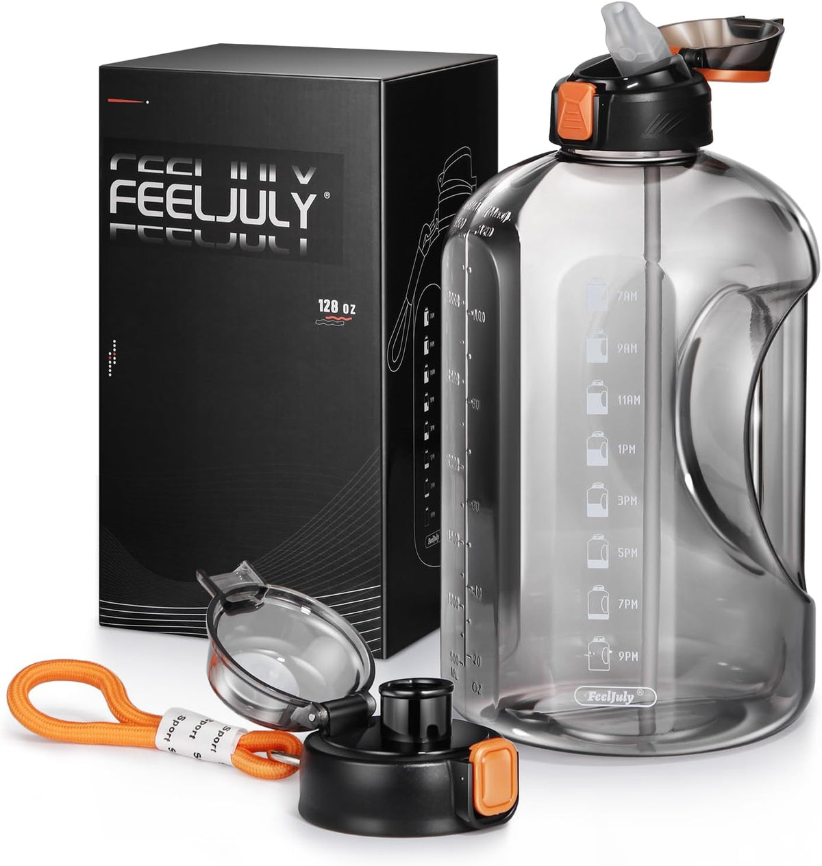 128 oz Reusable Water Bottle with Straw and Handle K8356