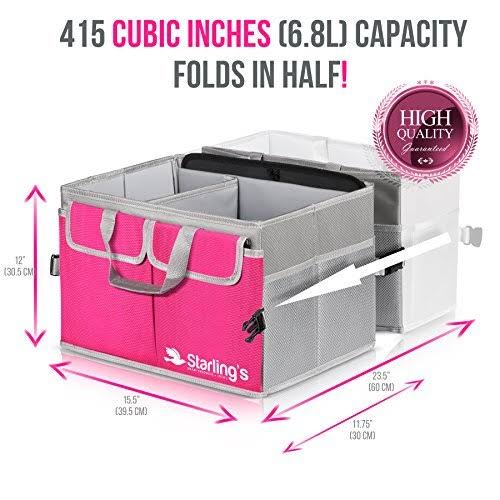 Car Trunk Organizer, Foldable Storage Cargo Box with Nonslip Waterproof Bottom B10906