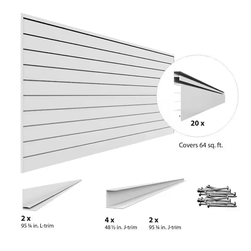 White Slat Wall Panel Set 2-Pack N167