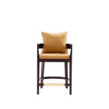 Camel and Dark Walnut Beech Wood Counter Height Bar Stool U278850