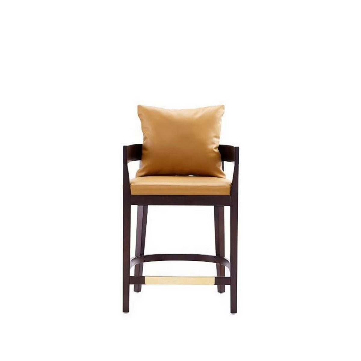 Camel and Dark Walnut Beech Wood Counter Height Bar Stool U278850