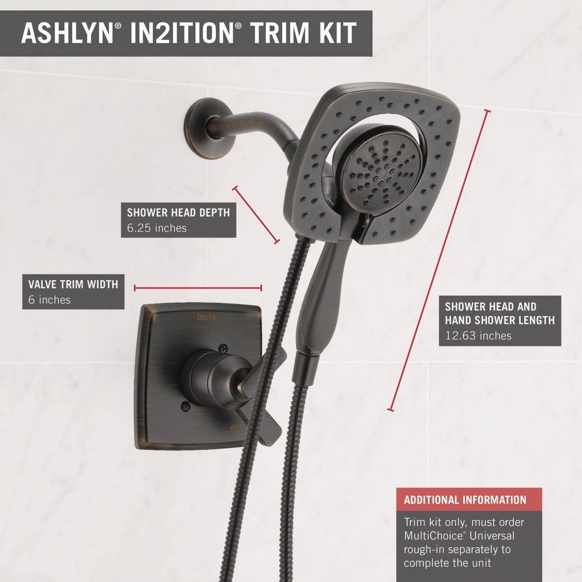 Dual-Function Shower Trim Kit with 2-Spray A8341