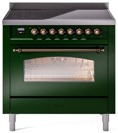 36 Induction Range with Electric Oven in Emerald Green D722