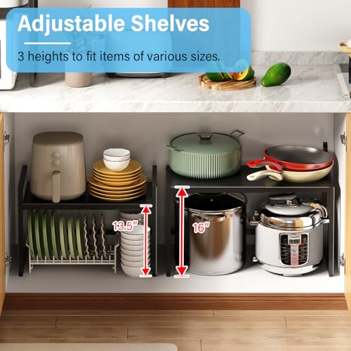 Expandable 2 Tier Heavy Duty Metal Storage Shelves V158689