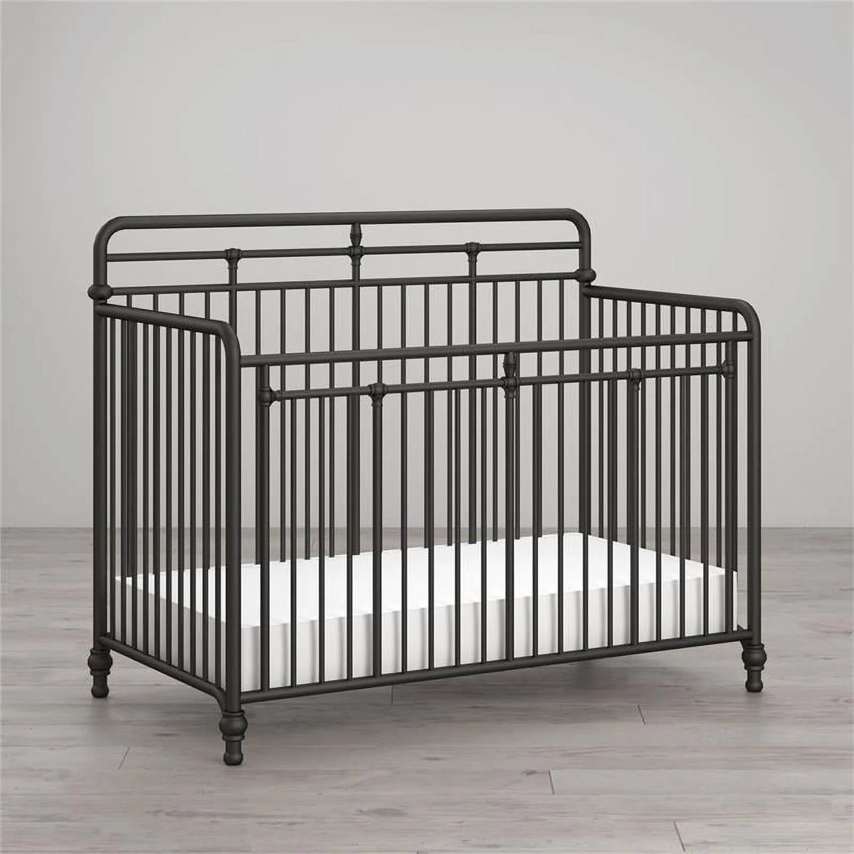 Black Metal 3 in 1 Convertible Crib F286