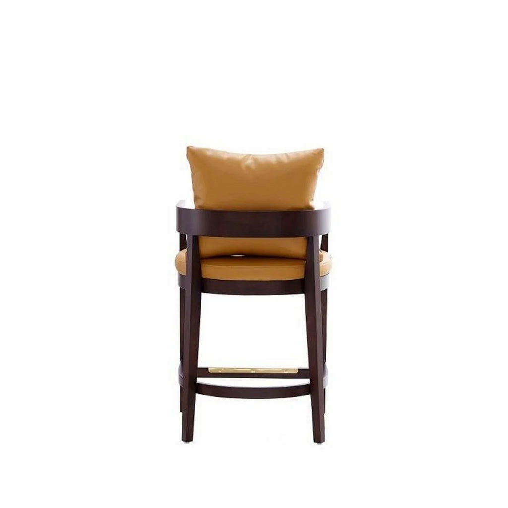 Camel and Dark Walnut Beech Wood Counter Height Bar Stool U278850
