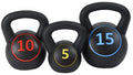 Wide Grip Kettlebell Set, 5lb, 10lb, and 15lb J167028