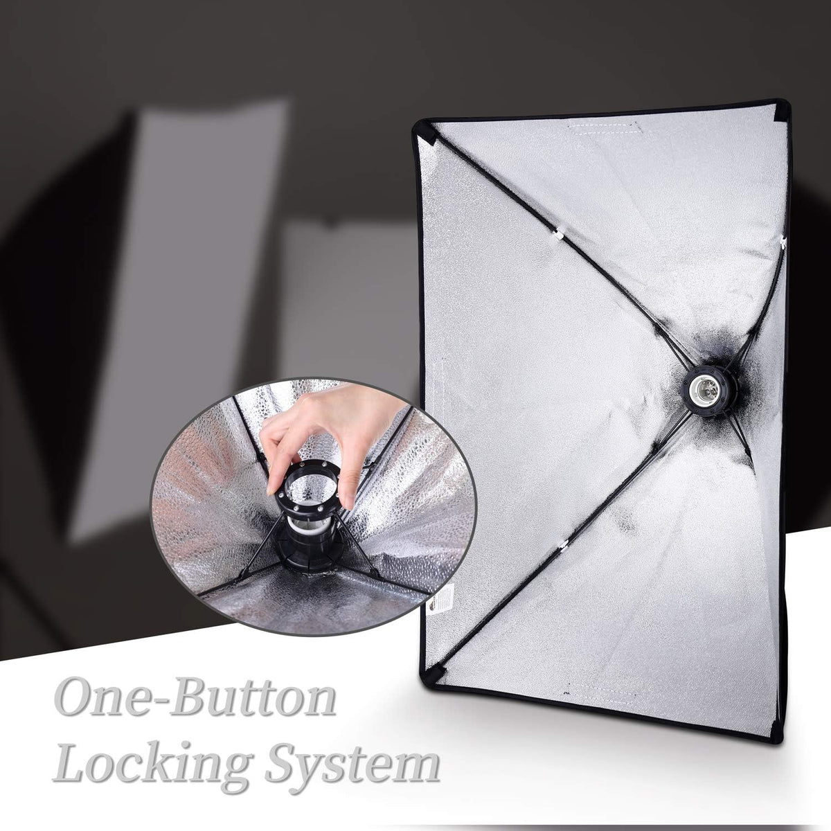 Softbox Lighting Kit 20x28'' Continuous Lighting with 2pcs 5500K Bulb B5742