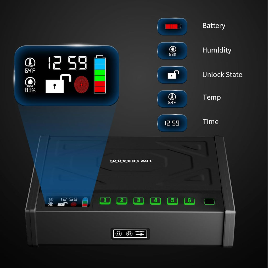 Biometric Fingerprint Handgun Safe with LCD X661