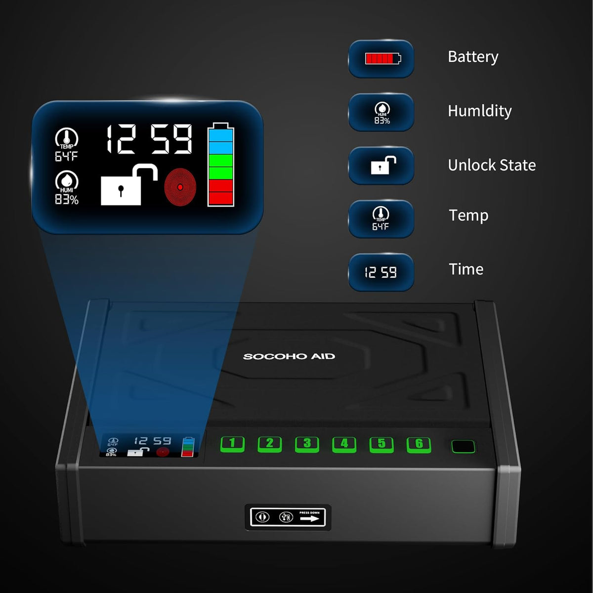 Biometric Fingerprint Handgun Safe with LCD X661