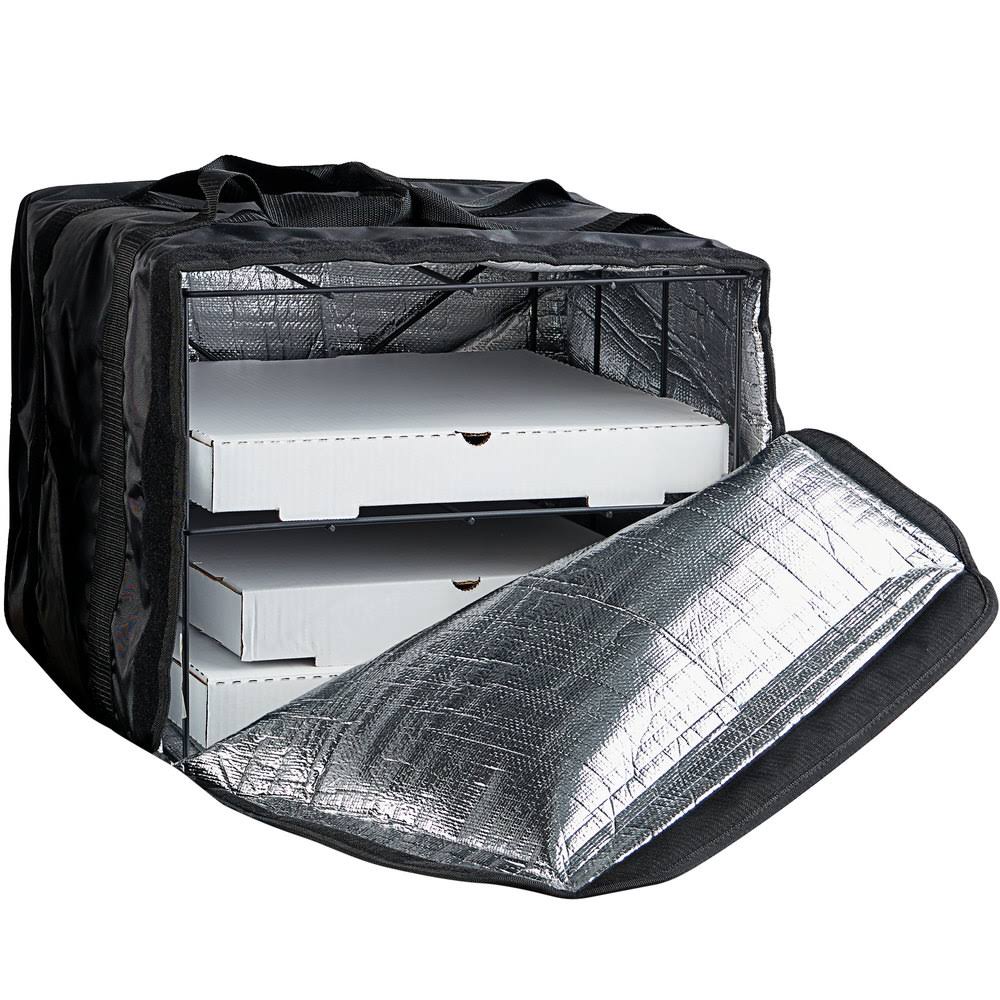 Black Polyester Pizza Delivery Bag with Rack G768732