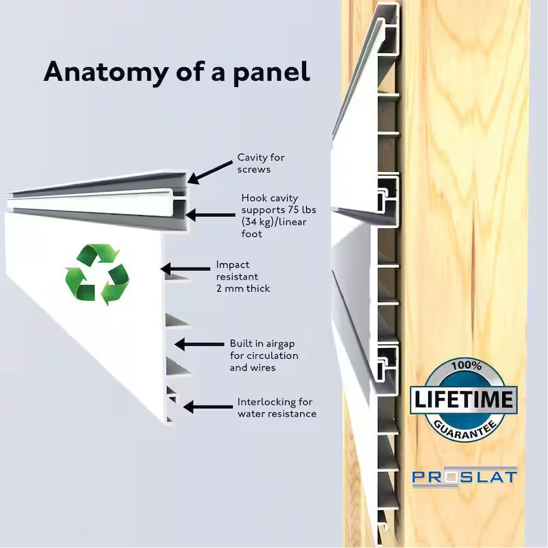 White Slat Wall Panel Set 2-Pack N167