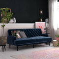 Blue Velvet Convertible Sofa Bed V5651