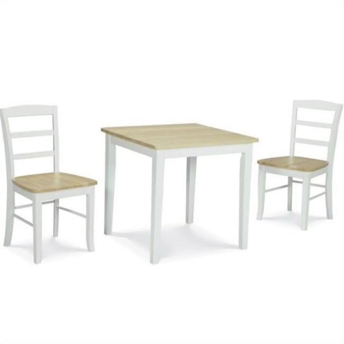 White 3 Piece Dining Table with 2 Ladderback Chairs J617937