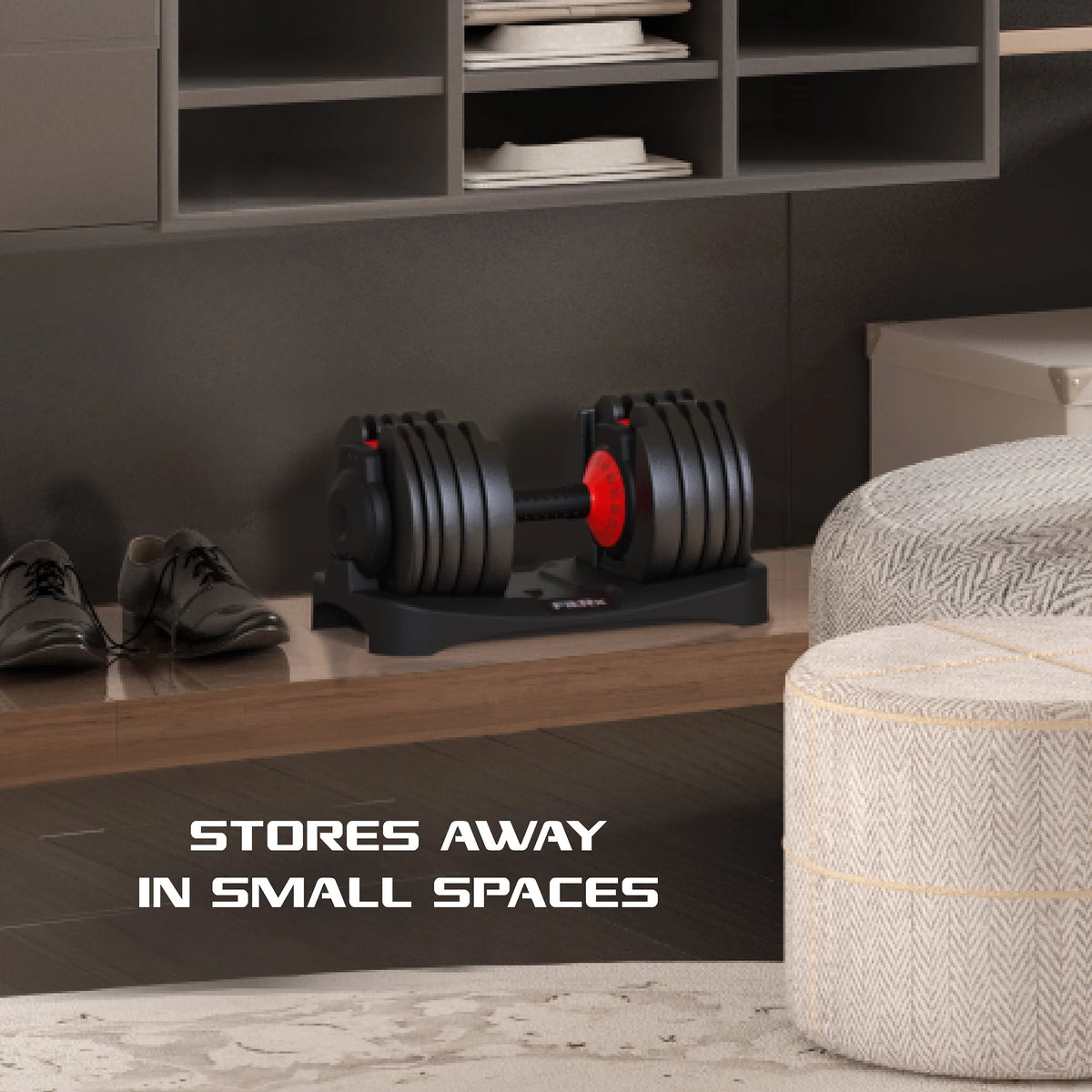 Adjustable Dumbbell 10-90 lbs Black Single A24473