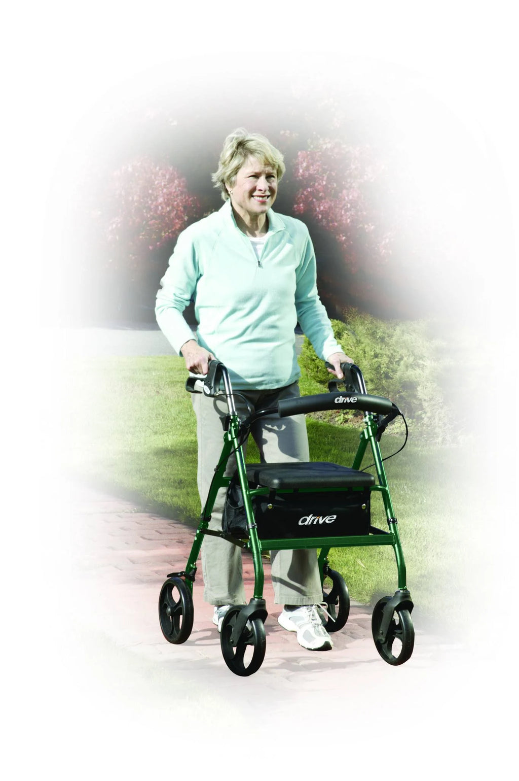 Green Rollator Walker with Padded Seat C4327