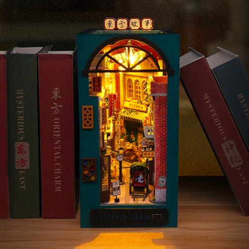 DIY Book Nook Kit with Music Box 3D Wooden Puzzle G586430