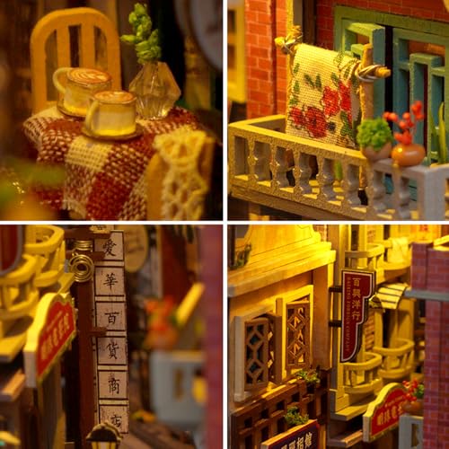 DIY Book Nook Kit with Music Box 3D Wooden Puzzle G586430