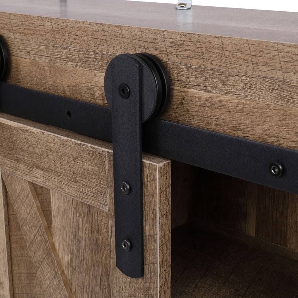 Grey Sliding Barn Door TV Stand Cabinet V148669