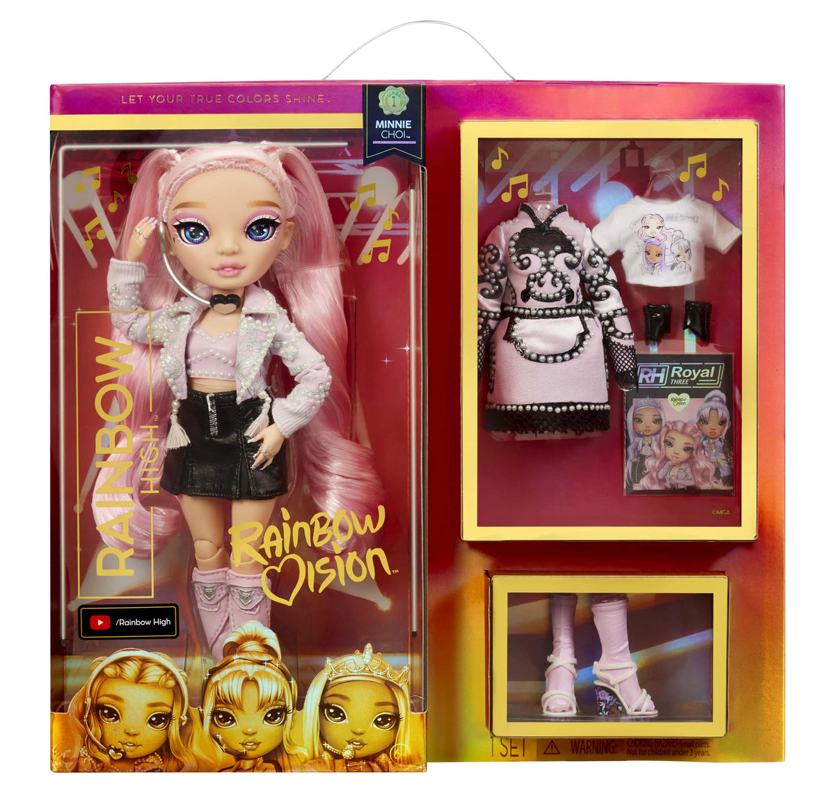Pink Lavender Fashion Doll with 2 Designer Outfits and Microphone Headset B56294