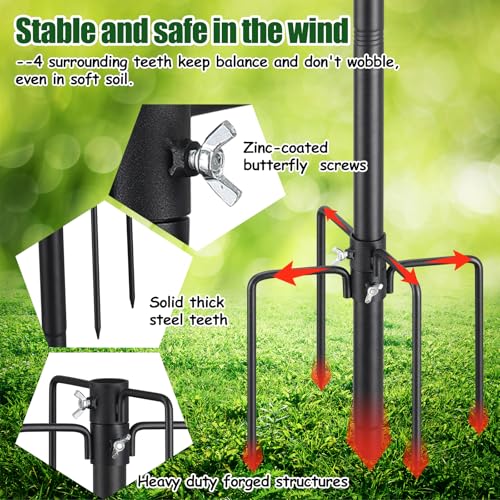 103" Extra Tall Bird Feeder Pole with Anti-Tip Stakes W351