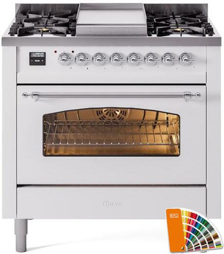 36 Dual Fuel Natural Gas Range with Chrome Trim H639