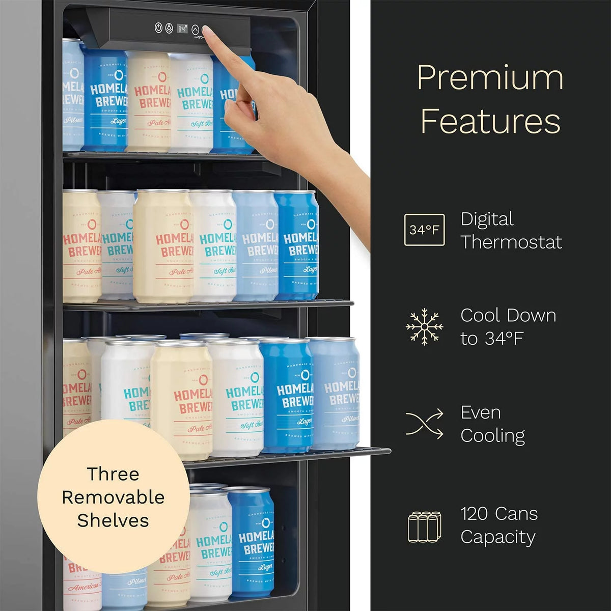 120 Can Mini Fridge with Glass Door W4605