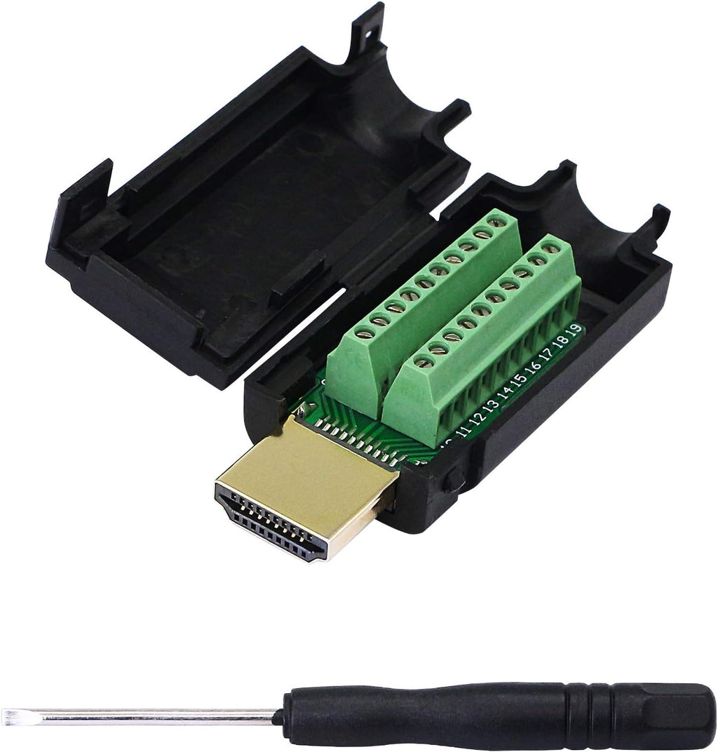 HDMI Solderless Adapter Gold Plated Connector with Plastic Cover Screwdriver K63295