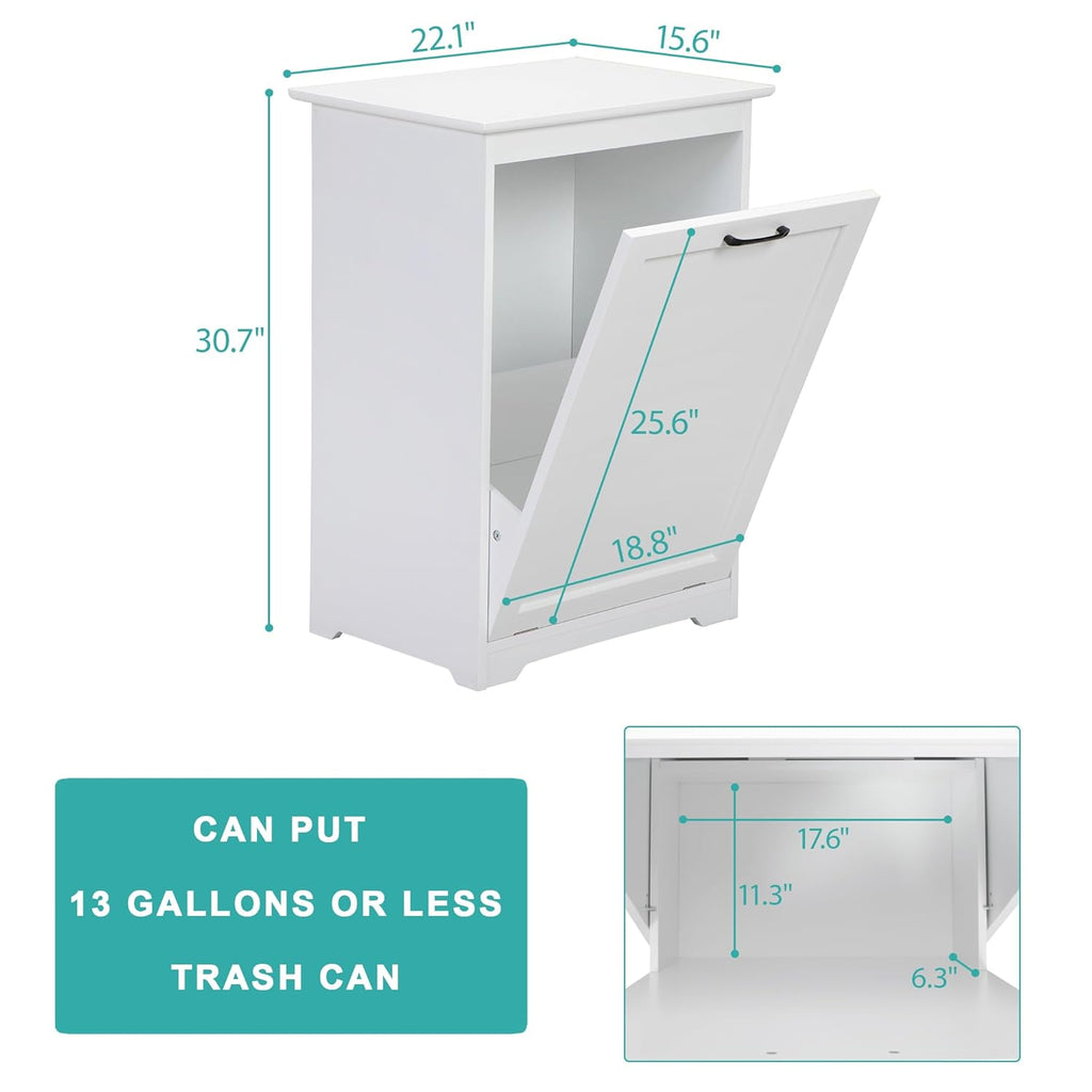 White Tilt Out Trash Cabinet P15513