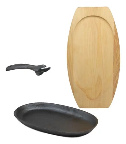 Cast Iron Sizzling Fajita Skillet Set with Base F6370