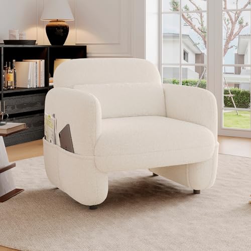 Oversized Sherpa Armchair with Waist Pillow D1651