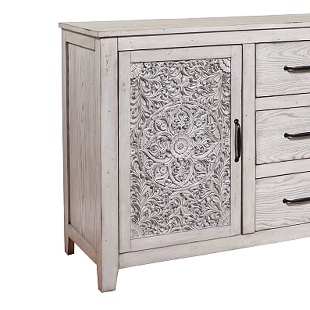 Wooden Dresser with 2 Cabinets and 3 Drawers M11321