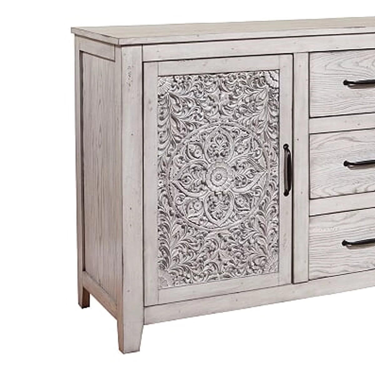 Wooden Dresser with 2 Cabinets and 3 Drawers M11321