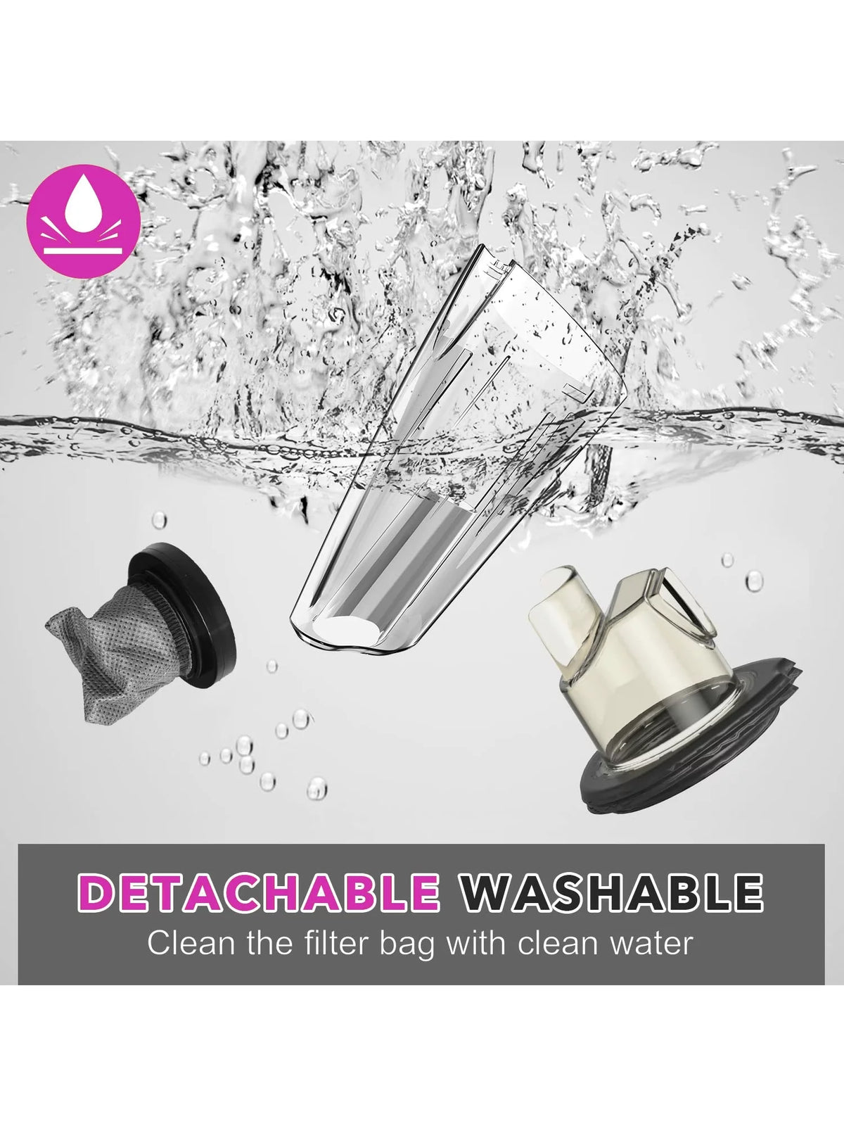 Cordless Handheld Mini Vacuum 8500 PA Washable Filters Wet Dry M329