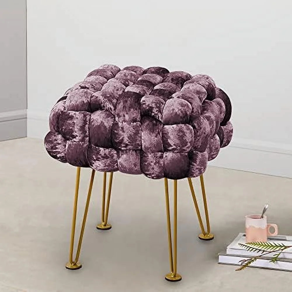 Black Soft Upholstered Ottoman Bench 16"x16"x16" H920