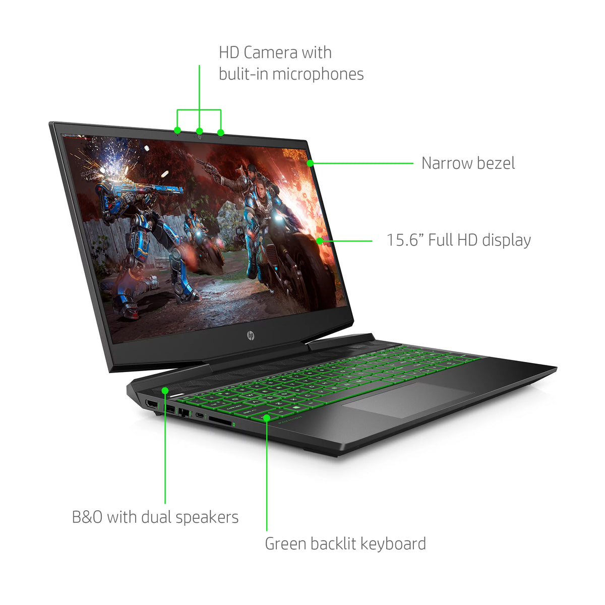 15.6" FHD Gaming Laptop, Intel Core i5, 8GB RAM, 256GB SSD, Shadow Black N63603