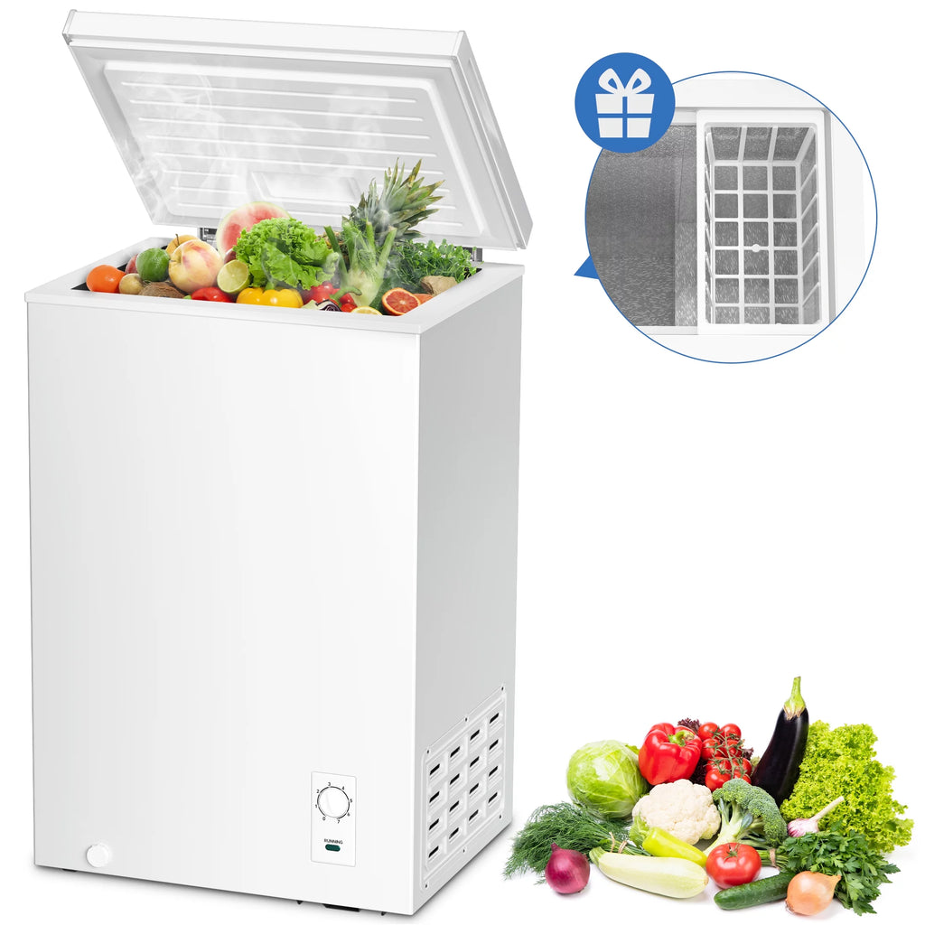 2.7 Cubic Feet White Compact Chest Freezer J573