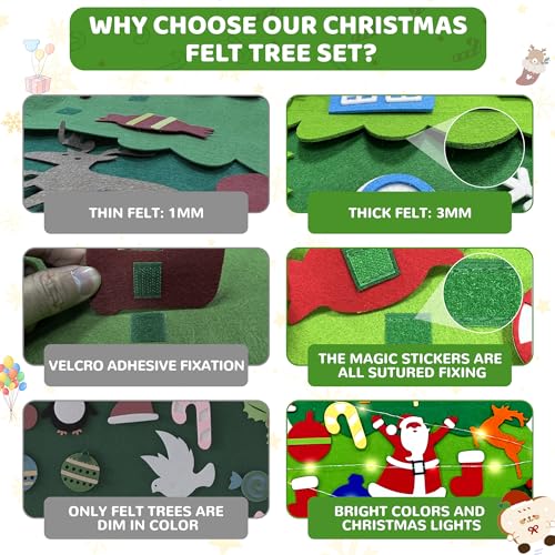 Felt Christmas Tree Set with 32pcs Ornaments J34585