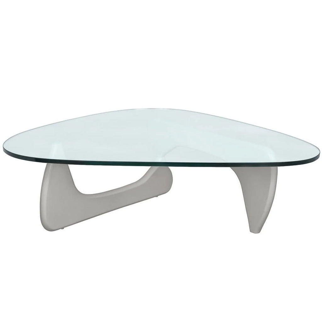 Modern Triangle Wooden Glass Top Coffee Table Y682344
