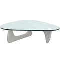 Modern Triangle Wooden Glass Top Coffee Table Y682344