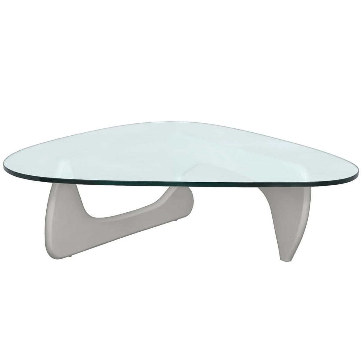 Modern Triangle Wooden Glass Top Coffee Table Y682344